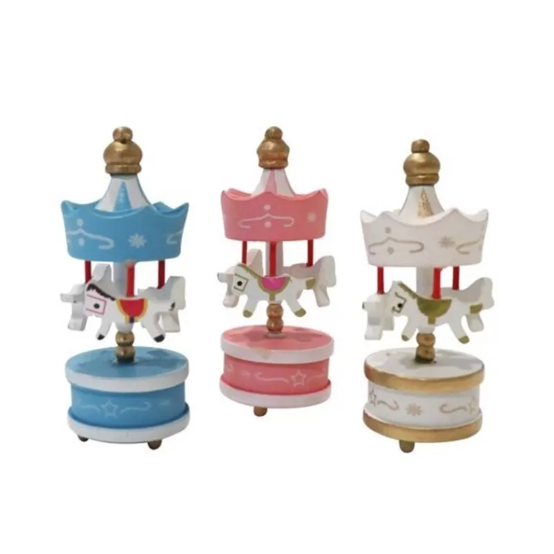 Cerf Dellier Lot De 3 Toppers Carrousel Rose Blanc Bleu Patisdecor Flash Sale