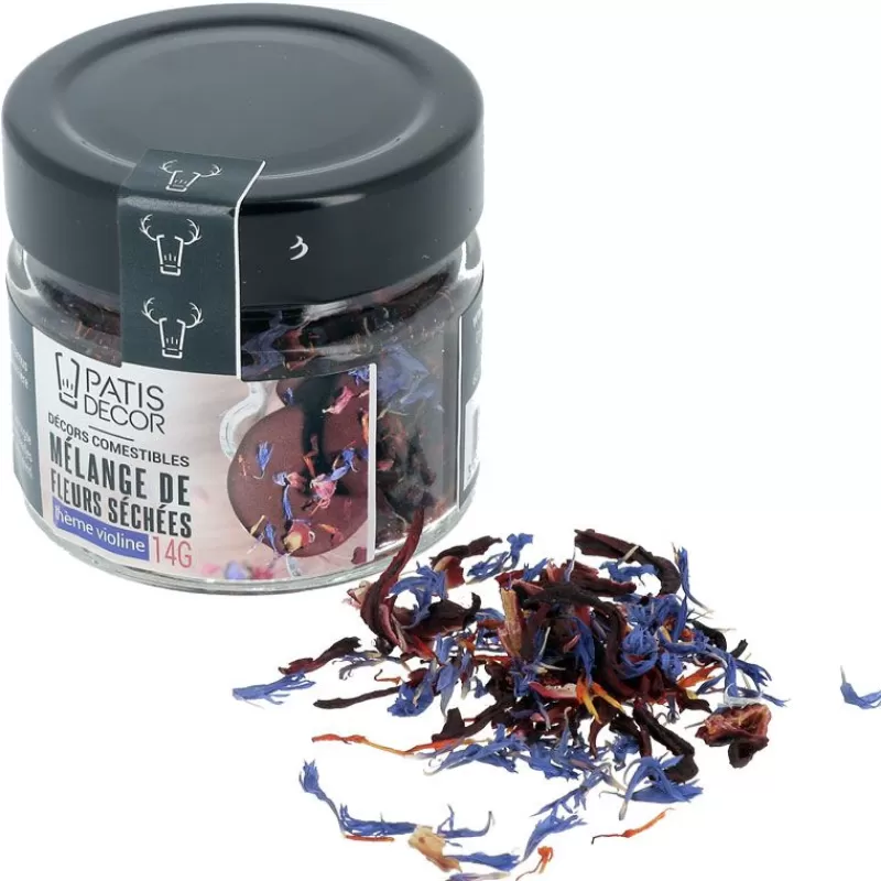 Cerf Dellier Melange De Fleurs Sechees Violines Patisdecor 14 G Sale