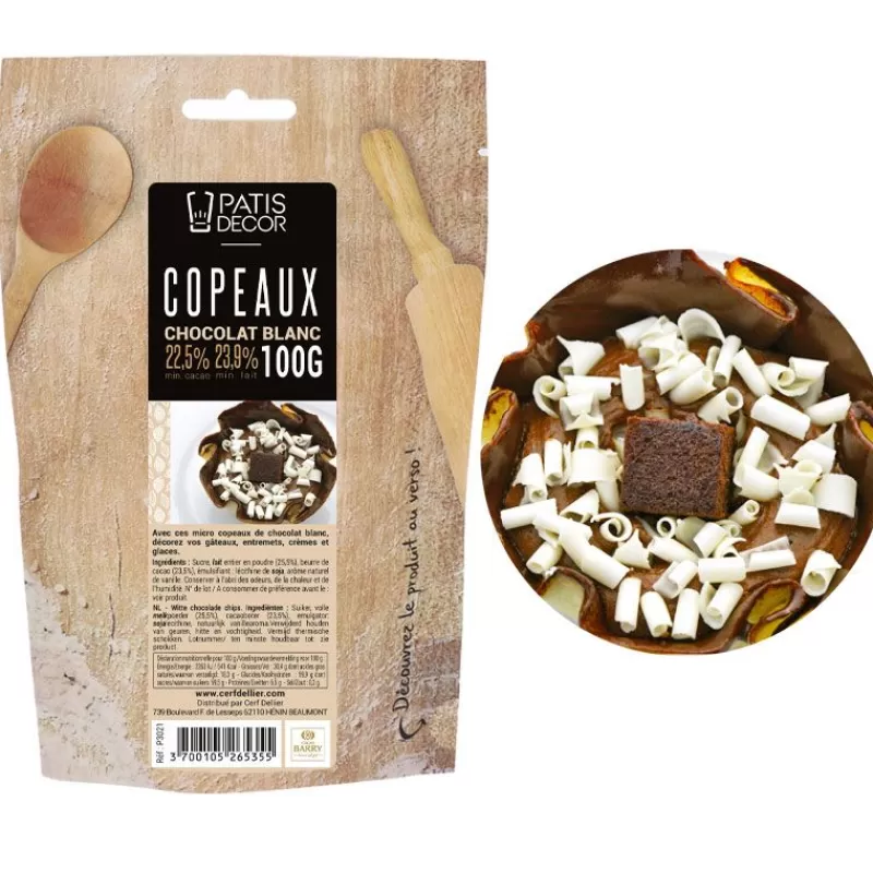 Cerf Dellier Mini-Copeaux De Chocolat Blanc Patisdecor 100 G New
