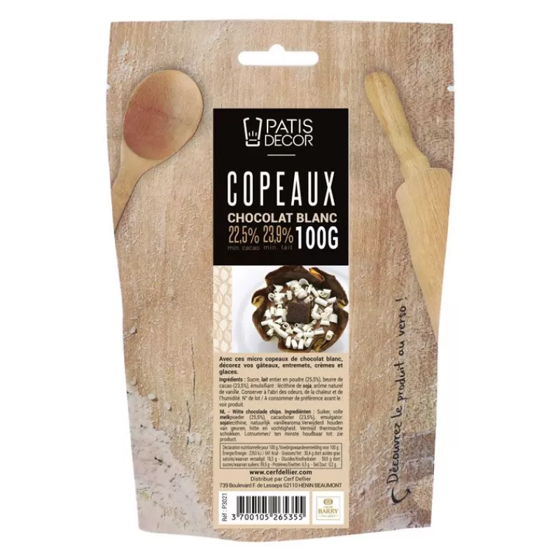 Cerf Dellier Mini-Copeaux De Chocolat Blanc Patisdecor 100 G New