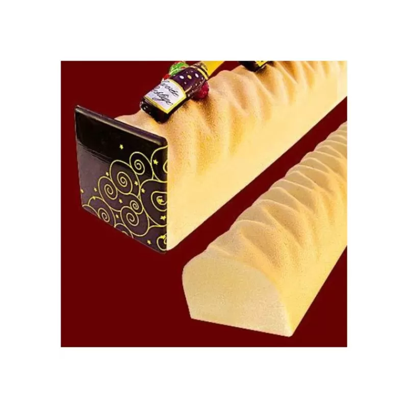 Cerf Dellier Moule A Bûche Relief Strie En Pvc (X 12)