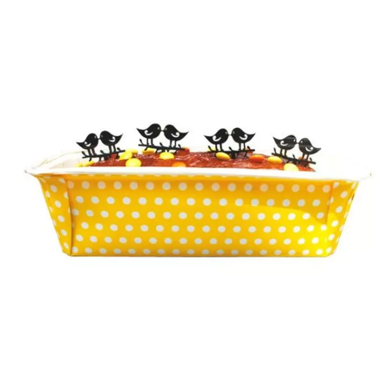 Cerf Dellier Moule A Cake Jetable Jaune A Pois (X4)