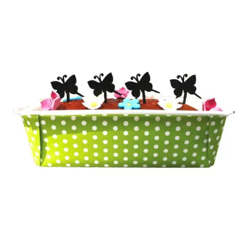 Cerf Dellier Moule A Cake Jetable Vert A Pois (X4)
