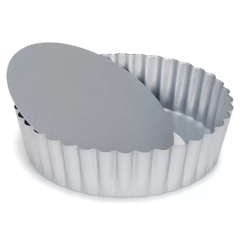 Cerf Dellier Moule A Tarte Antiadhesif Avec Fond Amovible Et Bords Hauts