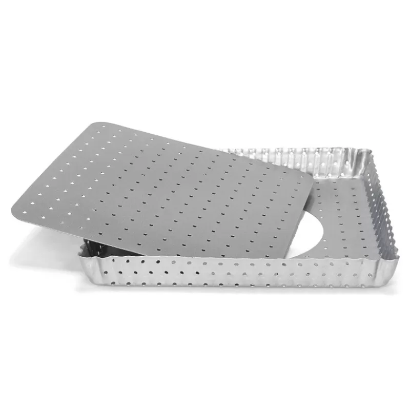 Cerf Dellier Moule A Tarte Carre Antiadhesif Perfore Avec Fond Amovible