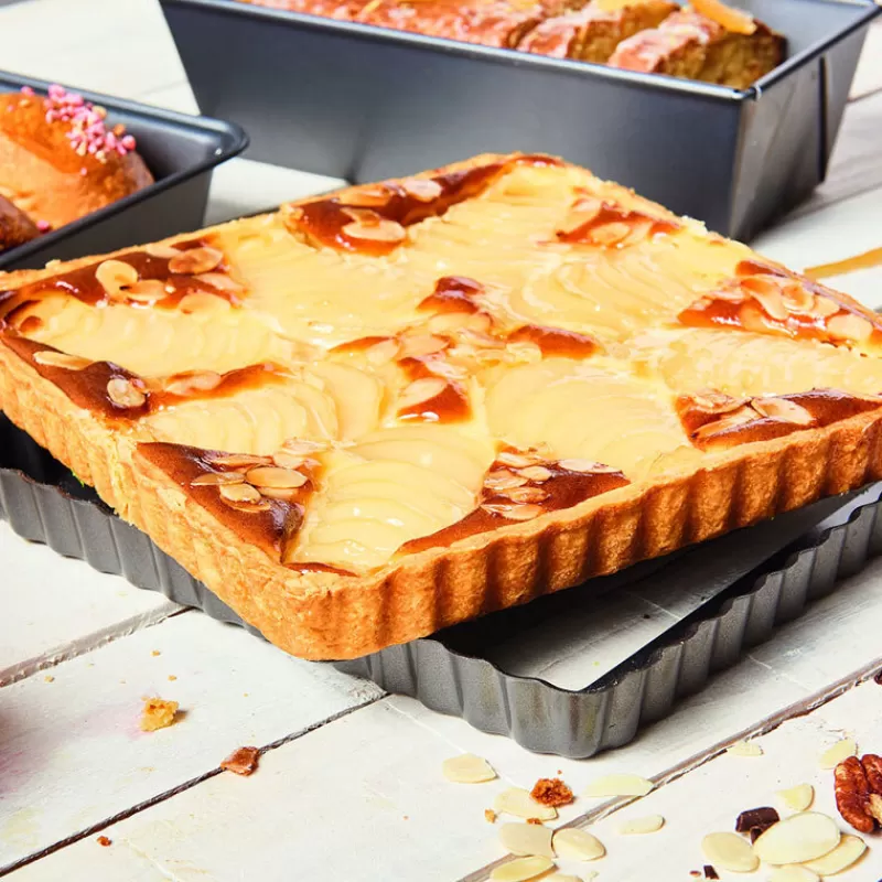 Cerf Dellier Moule A Tarte Carree 23 Cm A Fond Amovible