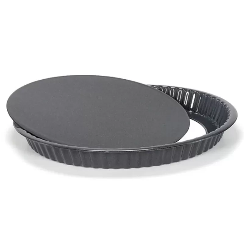 Cerf Dellier Moule A Tarte Fond Amovible Acier Emaille 30 Cm