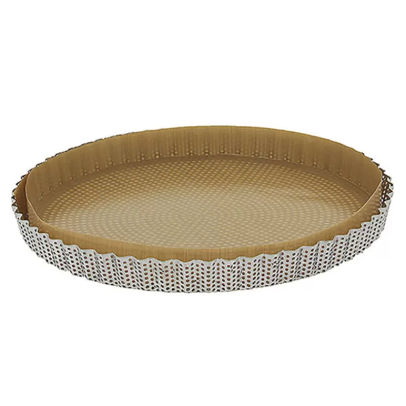Cerf Dellier Moule A Tarte Inox Perfore Et Cannele Fond Amovible De Buyer