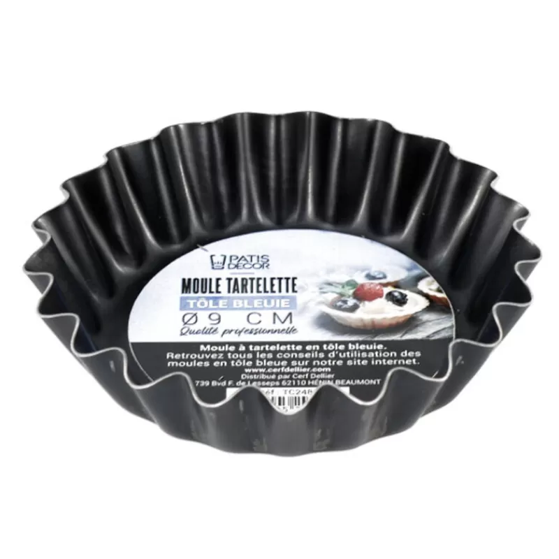 Cerf Dellier Moule A Tartelette Cannelee Tole Bleuie 9 Cm