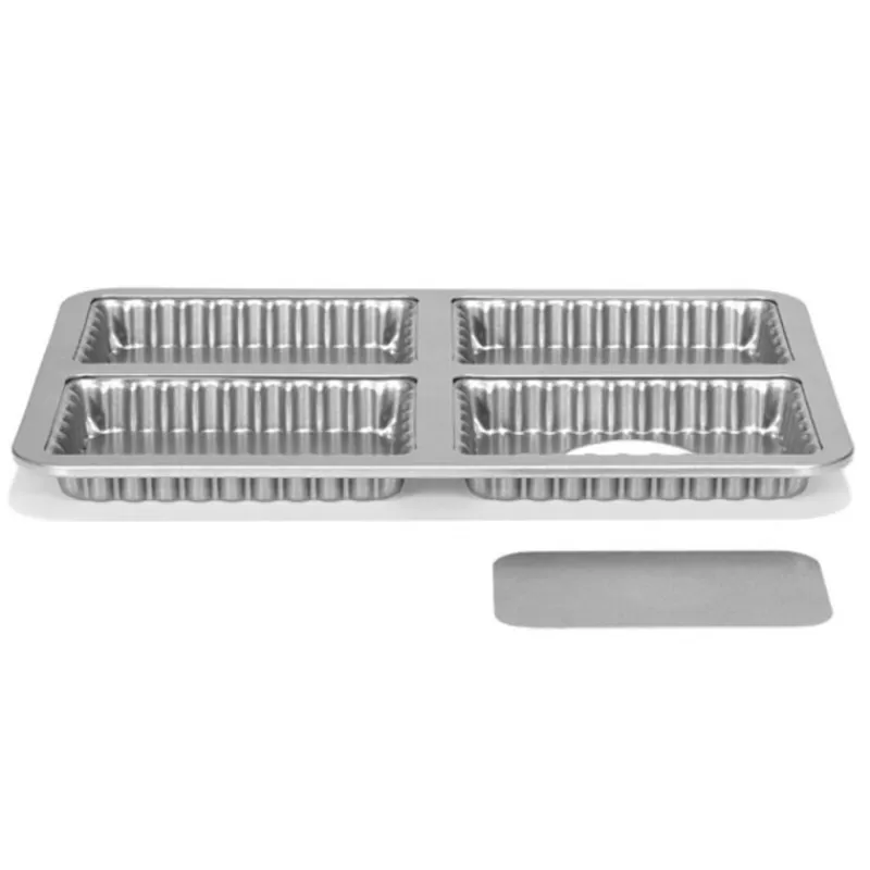 Cerf Dellier Moule A Tartelettes Rectangulaires Fond Amovible Antiadhesif
