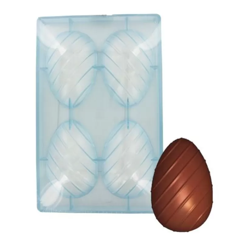 Cerf Dellier Moule Chocolat 2 Oeufs Rayes 10 Cm