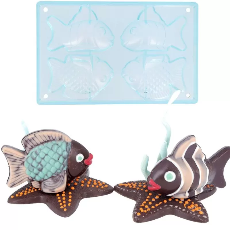 Cerf Dellier Moule Chocolat 2 Poissons Tropicaux