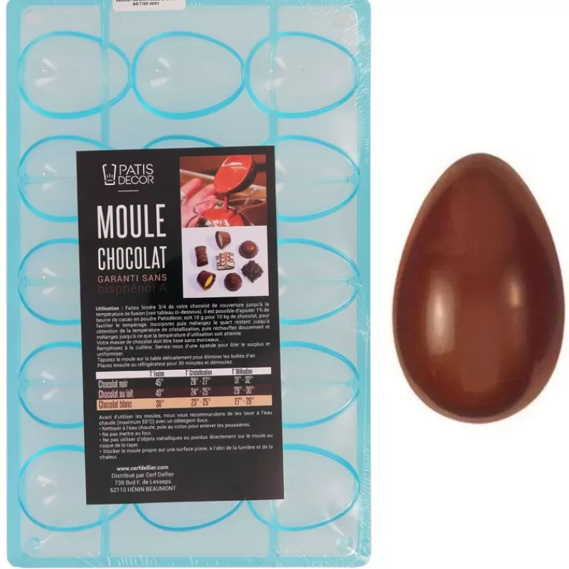 Cerf Dellier Moule Chocolat Oeufs Lisses 5,5 Cm Patisdecor