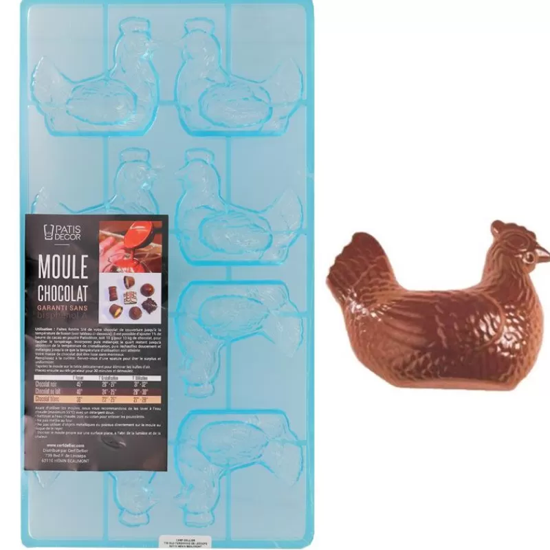 Cerf Dellier Moule Chocolat Poules Couveuses 7 Cm