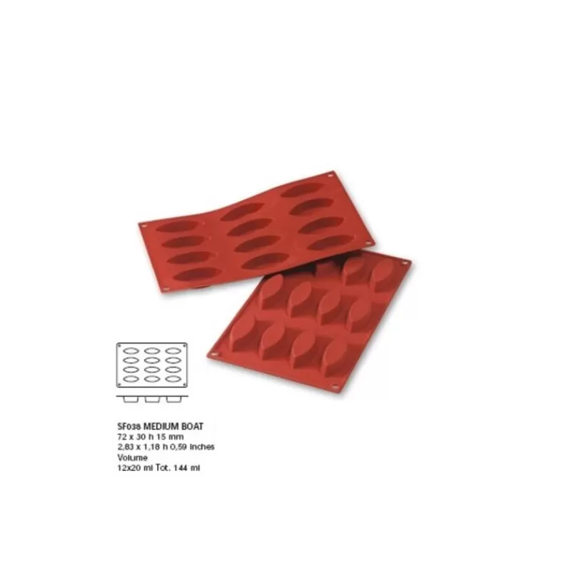 moule_silicone_12_barquettes_moyennes_2.webp Cerf Dellier Moule Silicone 12 Barquettes Moyennes