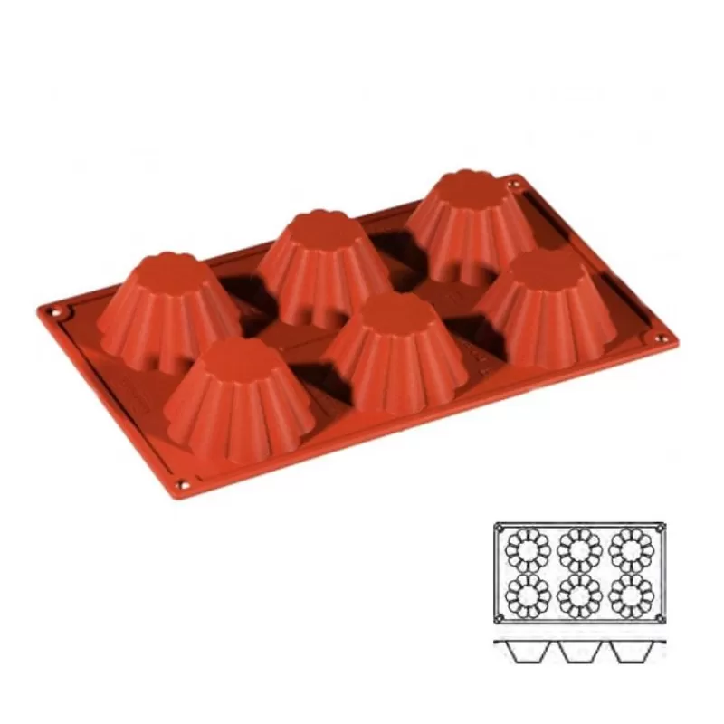 Cerf Dellier Moule Silicone 6 Mini Brioches