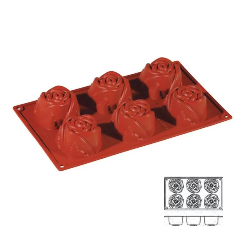 Cerf Dellier Moule Silicone 6 Roses