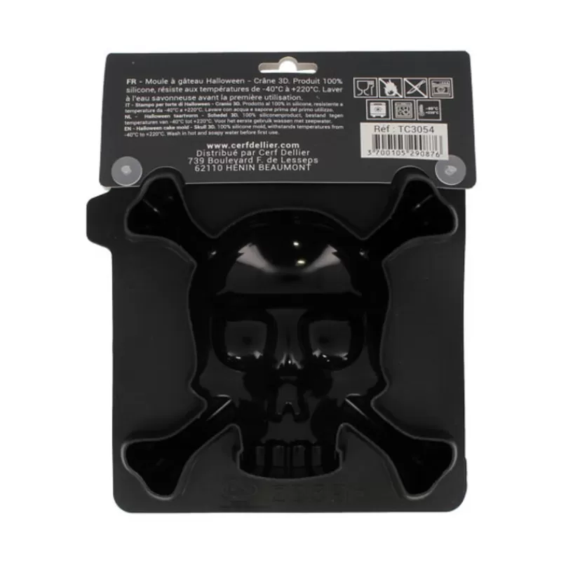 Cerf Dellier Moule Silicone Tete De Mort 3D Patisdecor