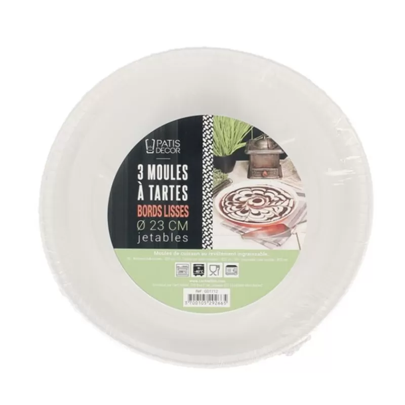 Cerf Dellier Moules À Tartes Jetables 23 Cm Patisdecor (X3)