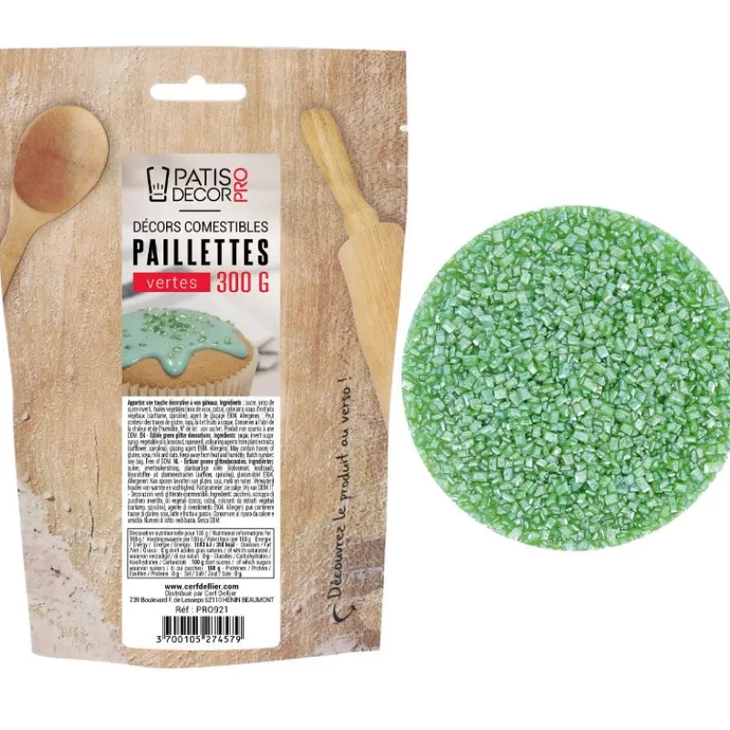 Cerf Dellier Paillettes Comestibles Vertes Patisdecor Pro 300 G Shop