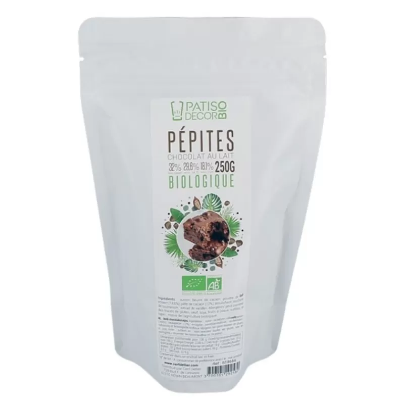 Cerf Dellier Pepites De Chocolat Au Lait Bio 32 % 250 G Patisdecor - Ddm 08/23