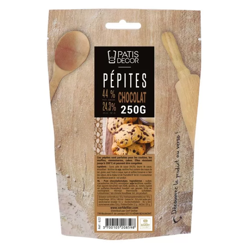 Cerf Dellier Pepites De Chocolat Noir Barry 250 G - Patisdecor