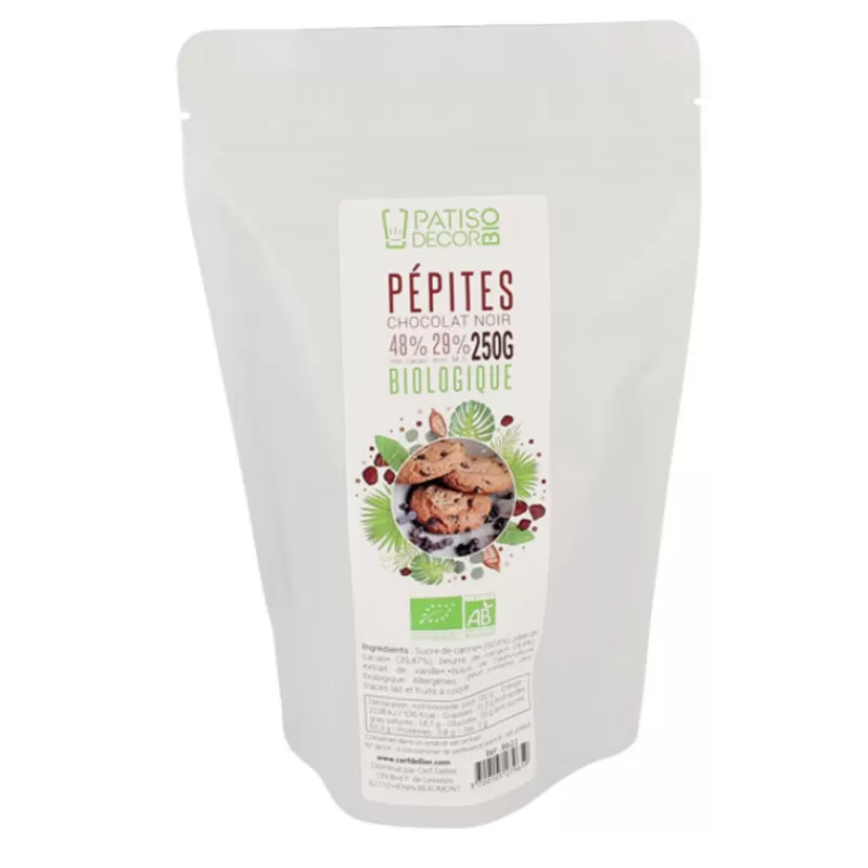 Cerf Dellier Pepites De Chocolat Noir Bio 250 G 60% Patisdecor Bio