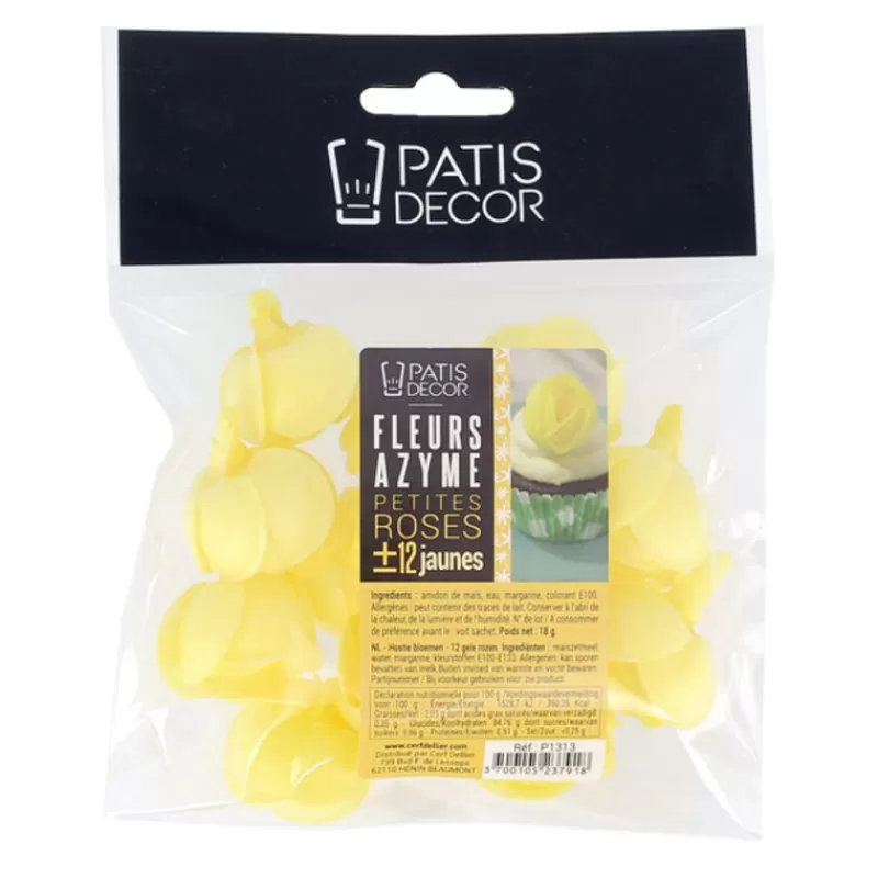 Cerf Dellier Petite Rose Jaune En Azyme Patisdecor (X12) Fashion