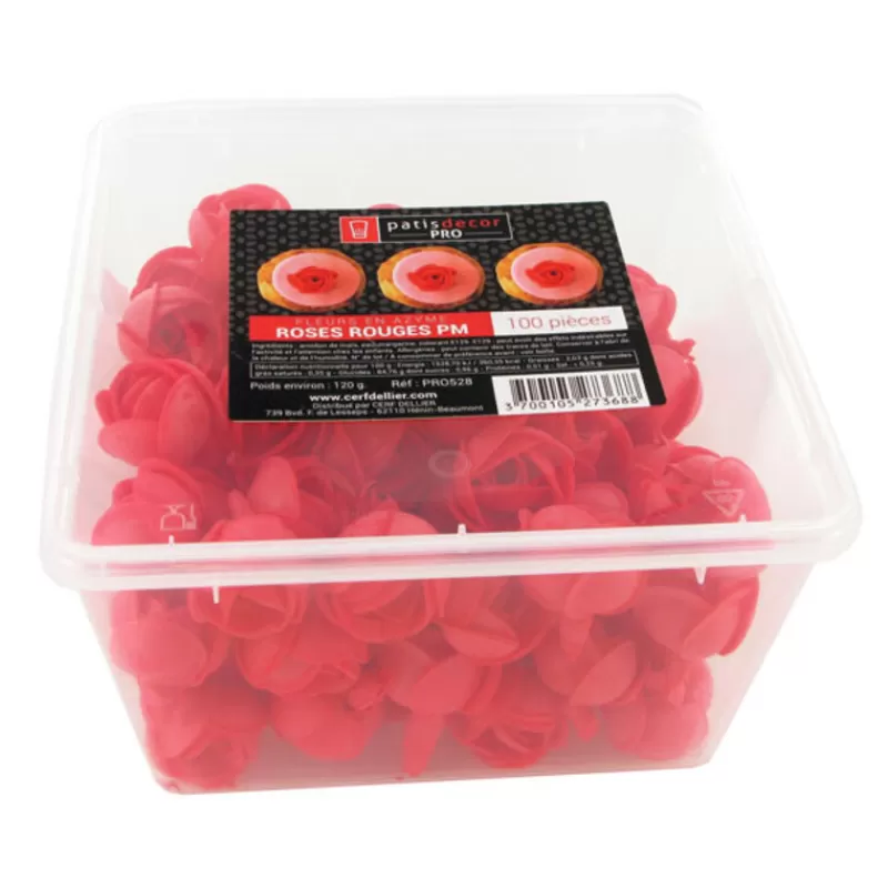 Cerf Dellier Petites Roses Rouges En Azyme Patisdecor Pro (X100) Online