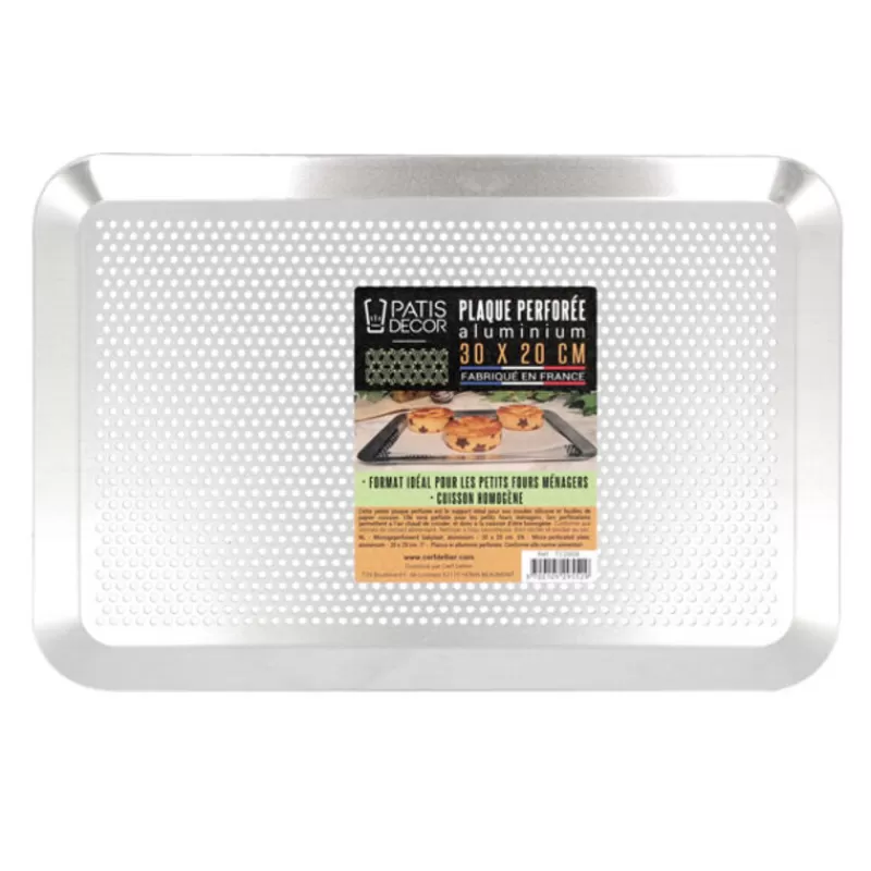 Cerf Dellier Plaque Patisserie Perforee Alu 20 X 30 Cm Patisdecor