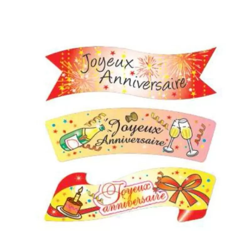 Cerf Dellier Plaquette Azyme Joyeux Anniversaire Assorties (X24) Cheap