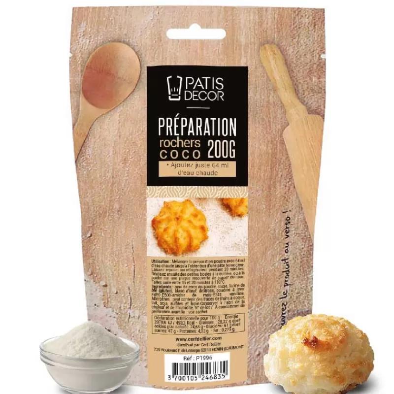 Cerf Dellier Preparation Pour Rocher Coco Patisdecor 200 G