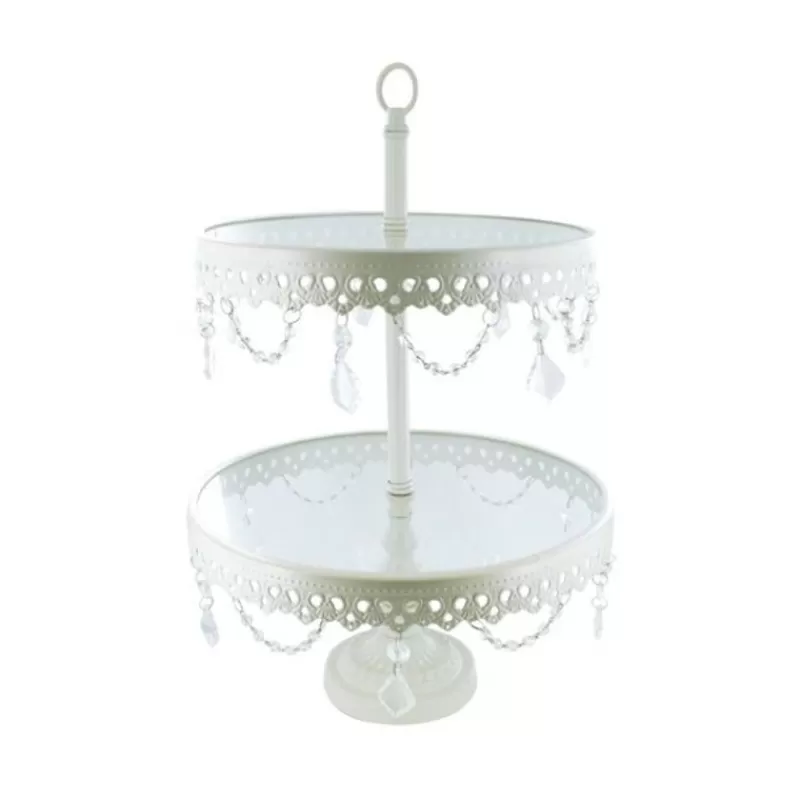 Cerf Dellier Presentoir 2 Etages Verre Broderie Diamants Outlet