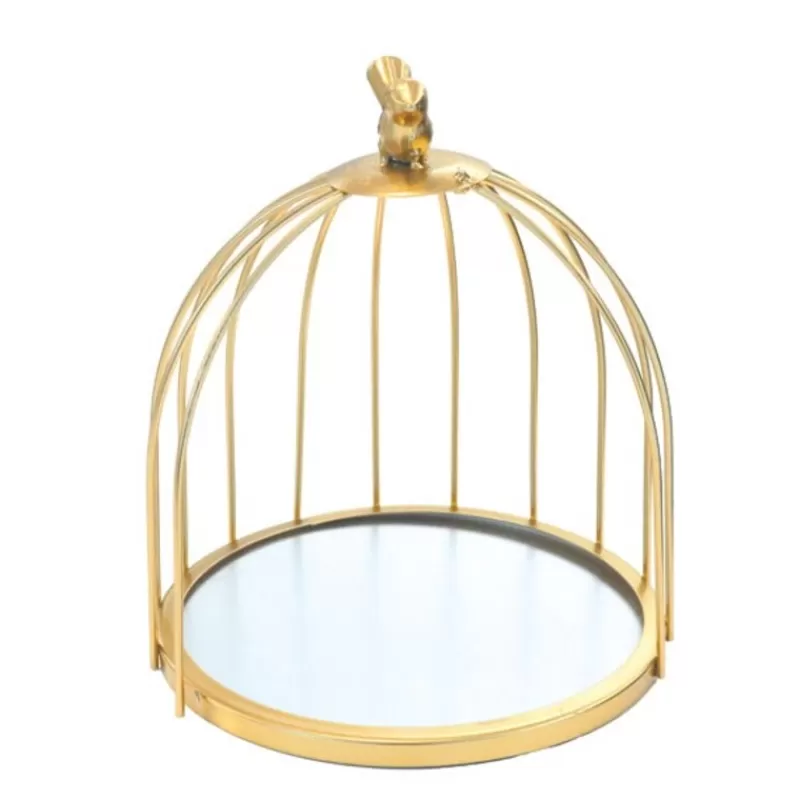 Cerf Dellier Presentoir Cage A Oiseaux Dore Patisdecor 21 Cm Hot