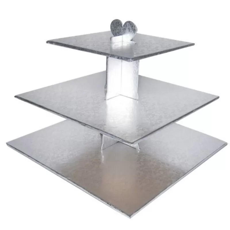 Cerf Dellier Presentoir Cupcakes Argent Carre Hot