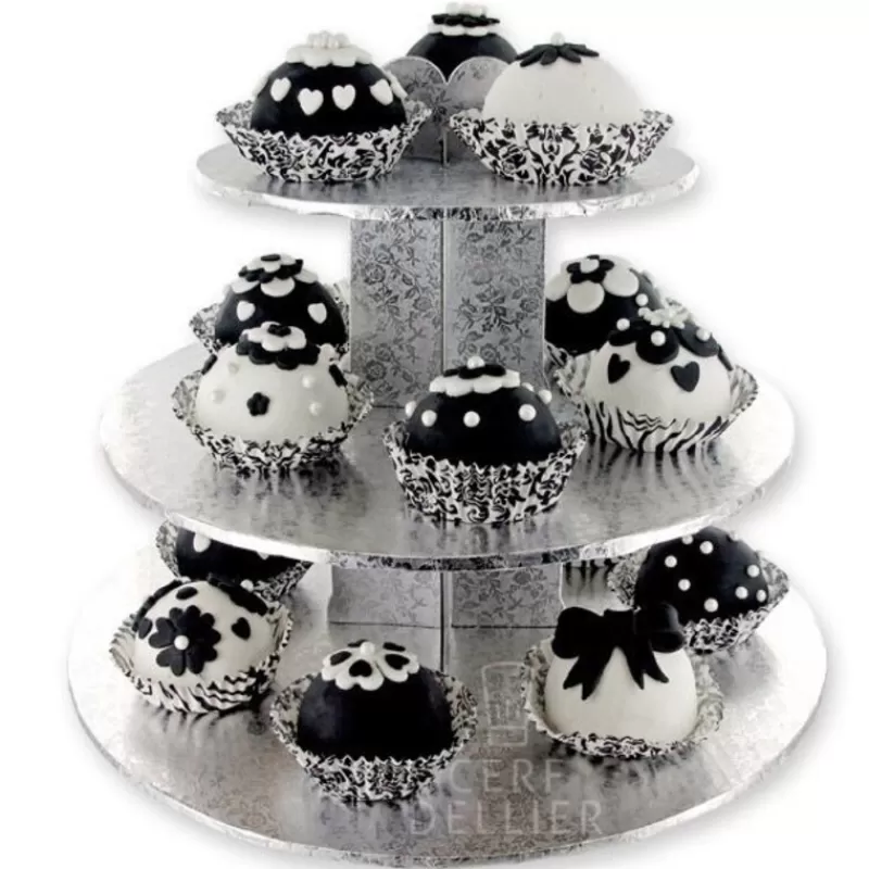 Cerf Dellier Presentoir Cupcakes Argent Rond Online