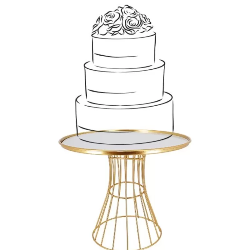 Cerf Dellier Presentoir Gâteaux Miroir Dore Patisdecor 25 Cm Outlet