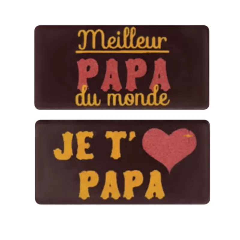 Cerf Dellier Rectangle Chocolat Meilleur Papa Assortis (X84) Flash Sale