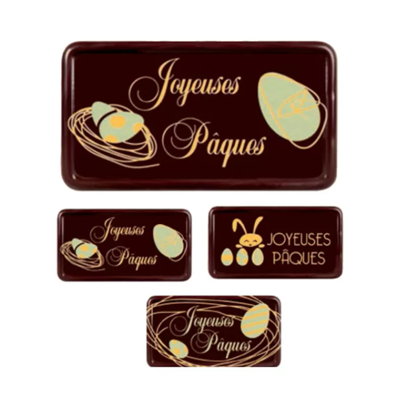 Cerf Dellier Rectangles Assortis Chocolat Noir Joyeuses Pâques (X 64) Flash Sale