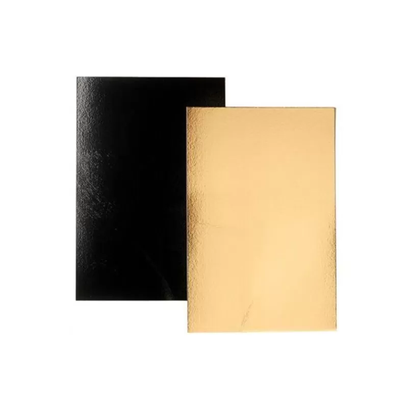 Cerf Dellier Rectangles Carton Noir / Or 60 X 40 Cm (X25) Clearance