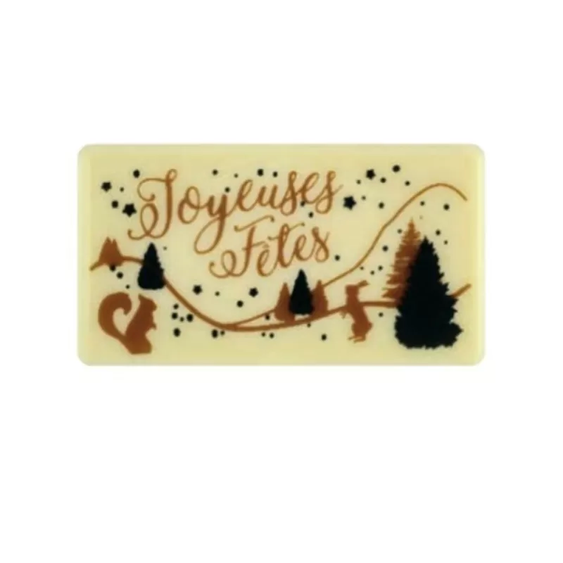 Cerf Dellier Rectangles Chocolat Blanc Joyeuses Fêtes (X 64) New