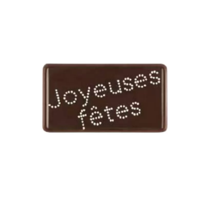 Cerf Dellier Rectangles Chocolat Noir Boule De Neige Joyeuses Fêtes (X64) Hot