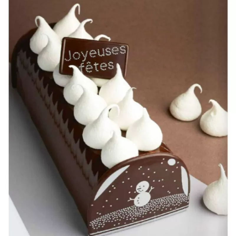 Cerf Dellier Rectangles Chocolat Noir Boule De Neige Joyeuses Fêtes (X64) Hot