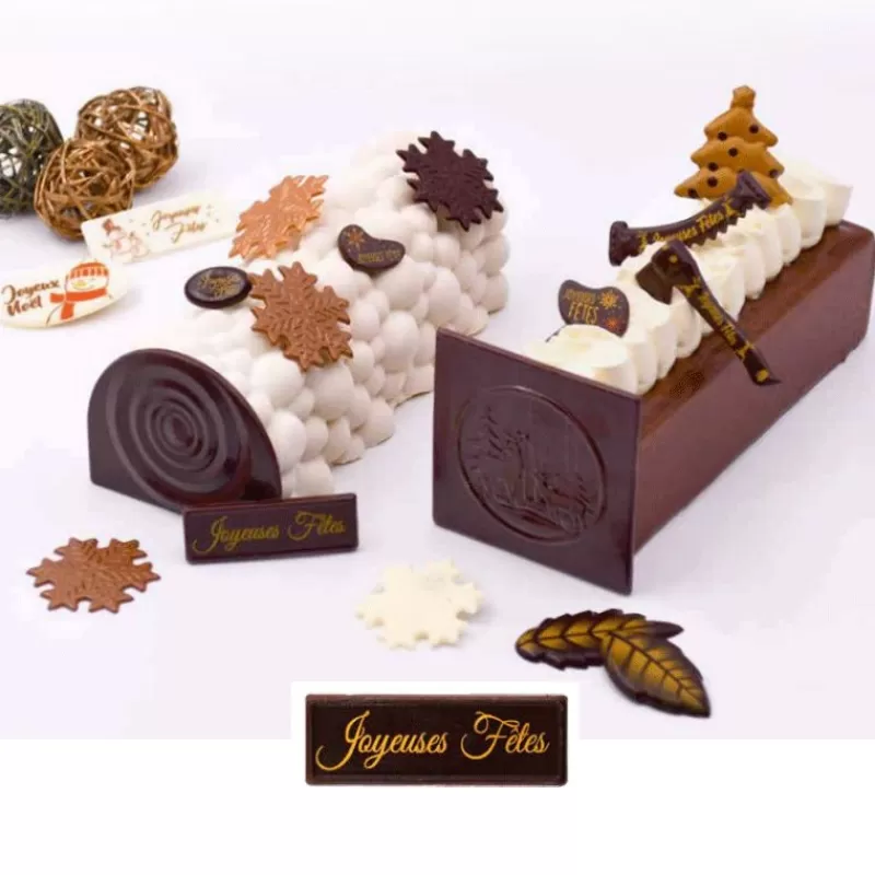 Cerf Dellier Rectangles Chocolat Noir Joyeuses Fêtes (X80) Fashion