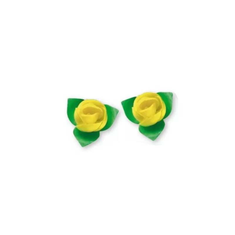 Cerf Dellier Roses Jaunes Avec Feuilles Patisdecor X10 Fashion