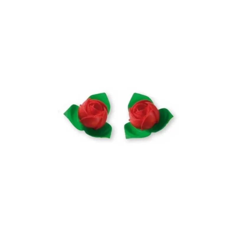 Cerf Dellier Roses Rouges Avec Feuilles Patisdecor (X10) Online