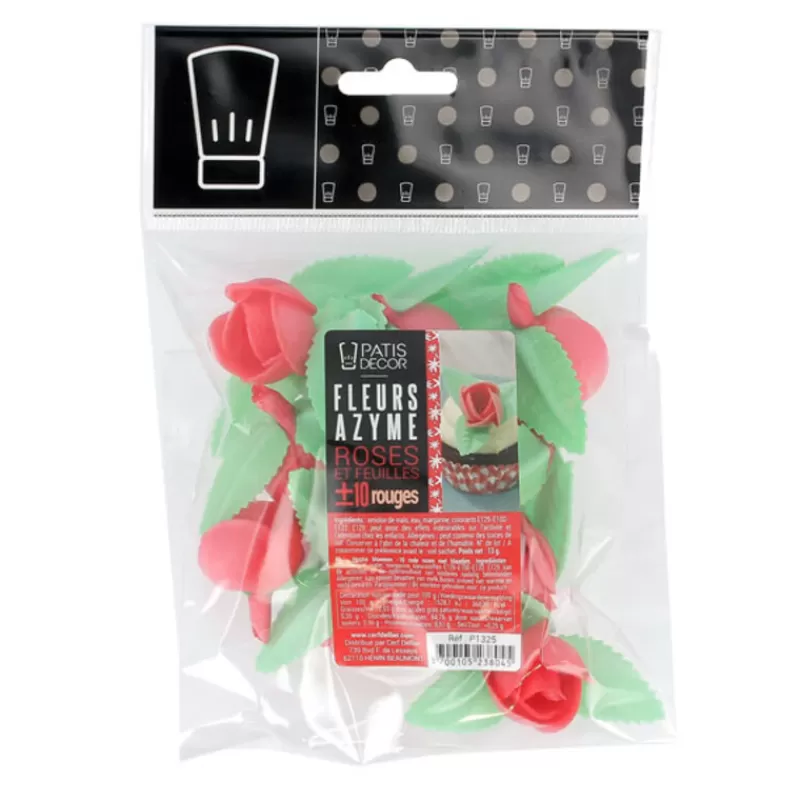 Cerf Dellier Roses Rouges Avec Feuilles Patisdecor (X10) Online