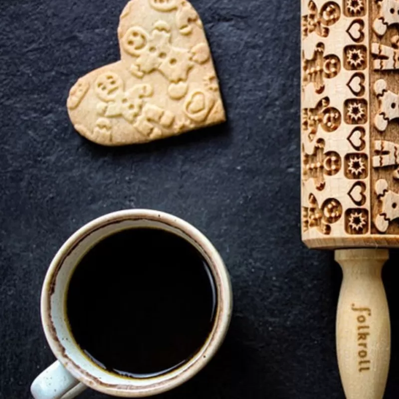 Cerf Dellier Rouleau Empreintes En Bois Bonhomme En Pain D'Épices