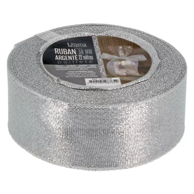Cerf Dellier Ruban Argente Paillete 38 Mm (22 M) Patisdecor Fashion