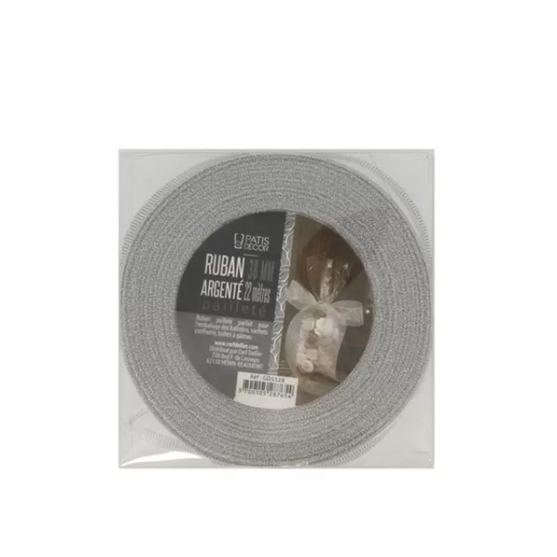 Cerf Dellier Ruban Argente Paillete 38 Mm (22 M) Patisdecor Fashion